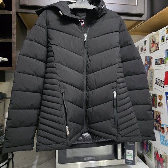 Tommy Hilfiger Black Quilted Puffer Jacket Women Size Large